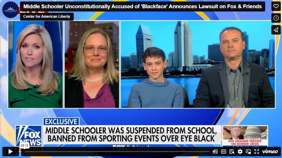 WATCH: Middle Schooler Announces Lawsuit After Suspension for Wearing Eye Black