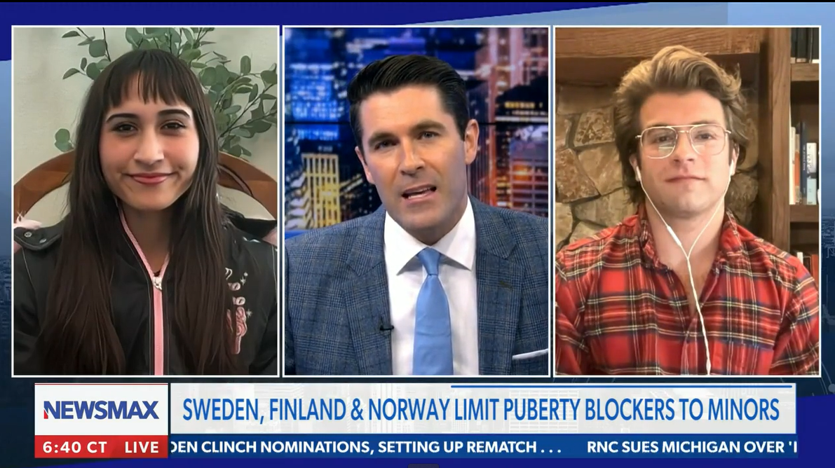 Chloe Cole on Newsmax to Discuss UK Ban on Puberty Blockers for Kids