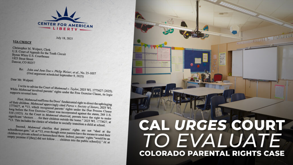 CAL Urges Court to Evaluate Colorado Parental Rights Case in Light of SCOTUS Decision in Mahmoud v. Taylor