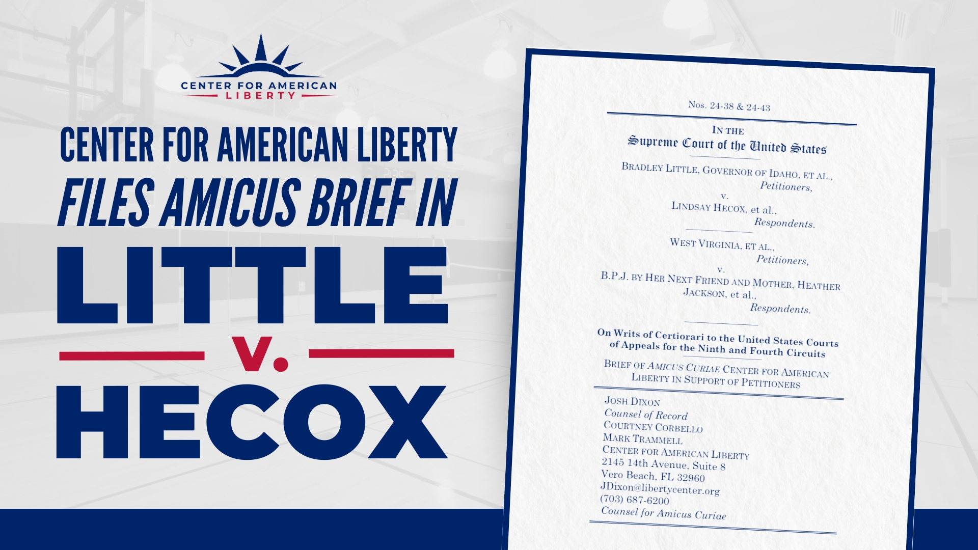 Center for American Liberty files Amicus Brief in Little v. Hecox