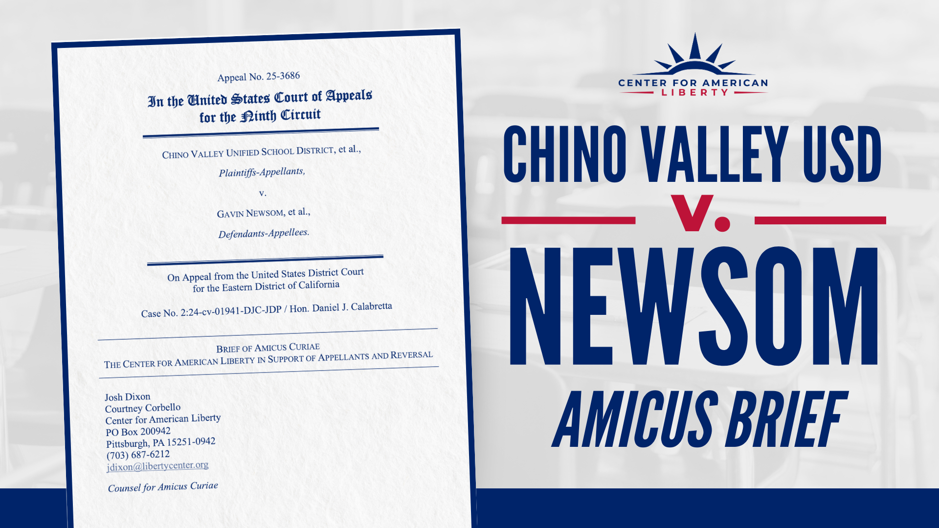 Center for American Liberty files Amicus Brief in Chino Valley USD v. Newsom