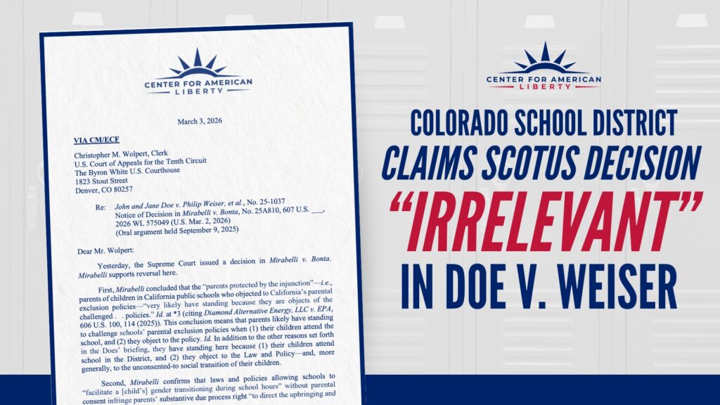 Colorado School District Claims SCOTUS Decision “Irrelevant” in Doe v. Weiser
